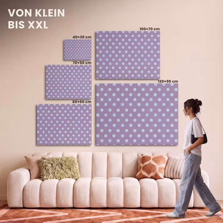 Akustikbild - Lila – Blau – Geometrisch – Punkte – Polka Dot – Muster — 7