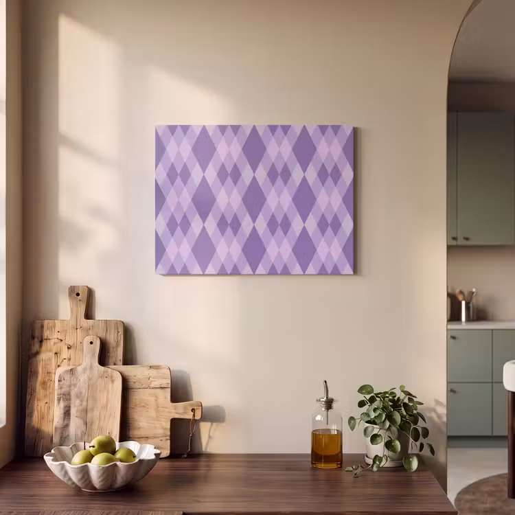 Akustikbild - Lila – Geometrisch – Rauten – Argyle – Muster — 4