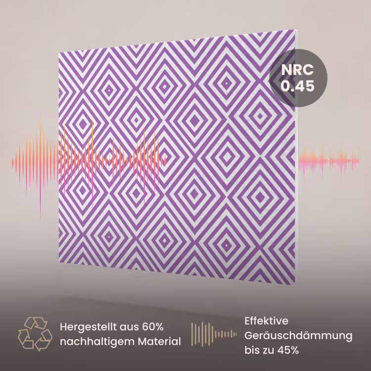 Akustikbild - Lila – Geometrisch – Rauten – Konzentrisch – Muster — 3