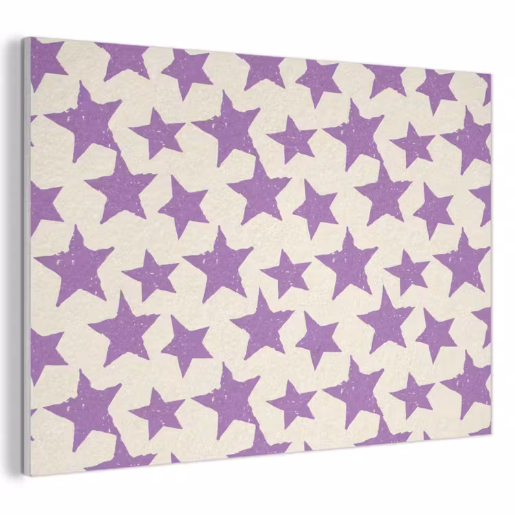 Akustikbild - Lila – Geometrisch – Sterne – Stempel – Muster — 1