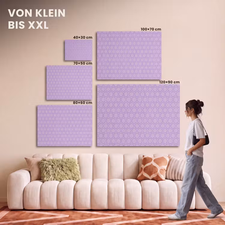 Akustikbild - Lila – Geometrisch – Wabenmuster – Bienenwabe – Muster — 7