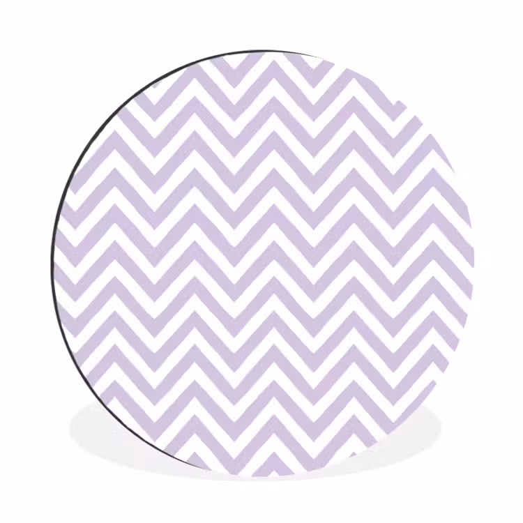 Alu-Dibond-Bild Rund - Lila – Geometrisch – Chevron – Zickzack – Muster — 1