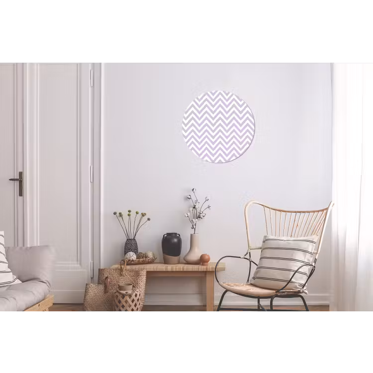 Alu-Dibond-Bild Rund - Lila – Geometrisch – Chevron – Zickzack – Muster — 2