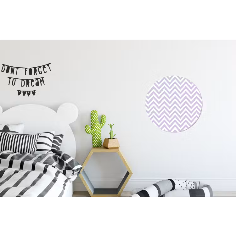 Alu-Dibond-Bild Rund - Lila – Geometrisch – Chevron – Zickzack – Muster — 4