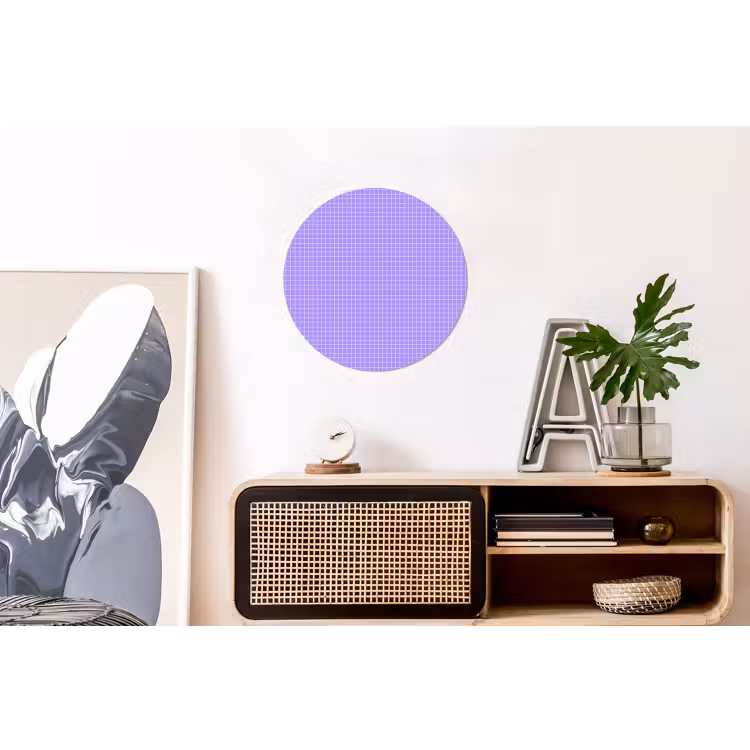Alu-Dibond-Bild Rund - Lila – Geometrisch – Raster – Minimalistisch – Muster — 3