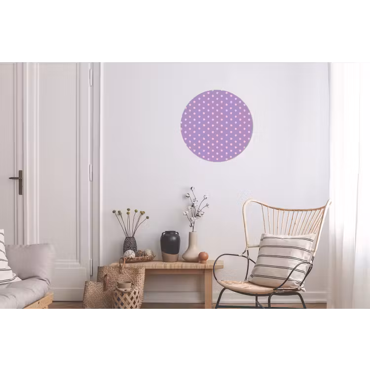 Alu-Dibond-Bild Rund - Lila – Rosa – Sterne – Geometrisch – Muster — 2