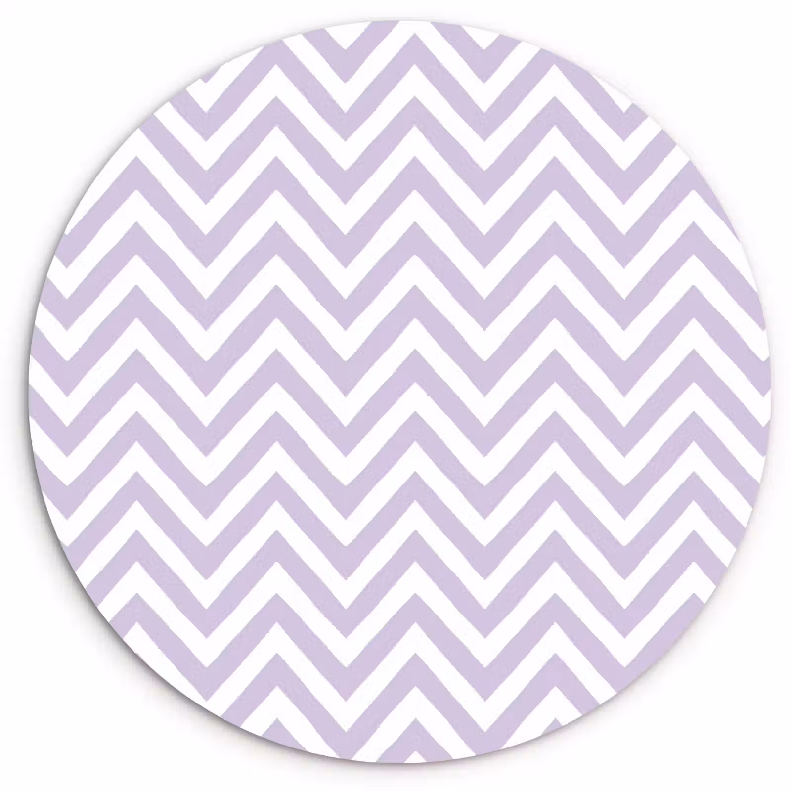 Glasbild Rund - Lila – Geometrisch – Chevron – Zickzack – Muster — 1