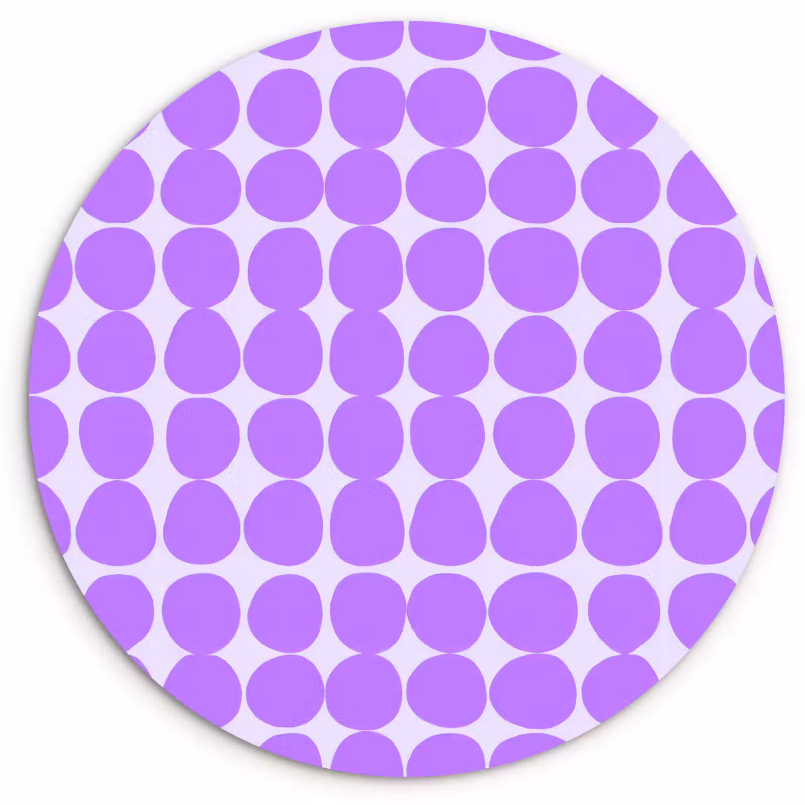 Glasbild Rund - Lila – Geometrisch – Punkte – Polka Dot – Muster — 1