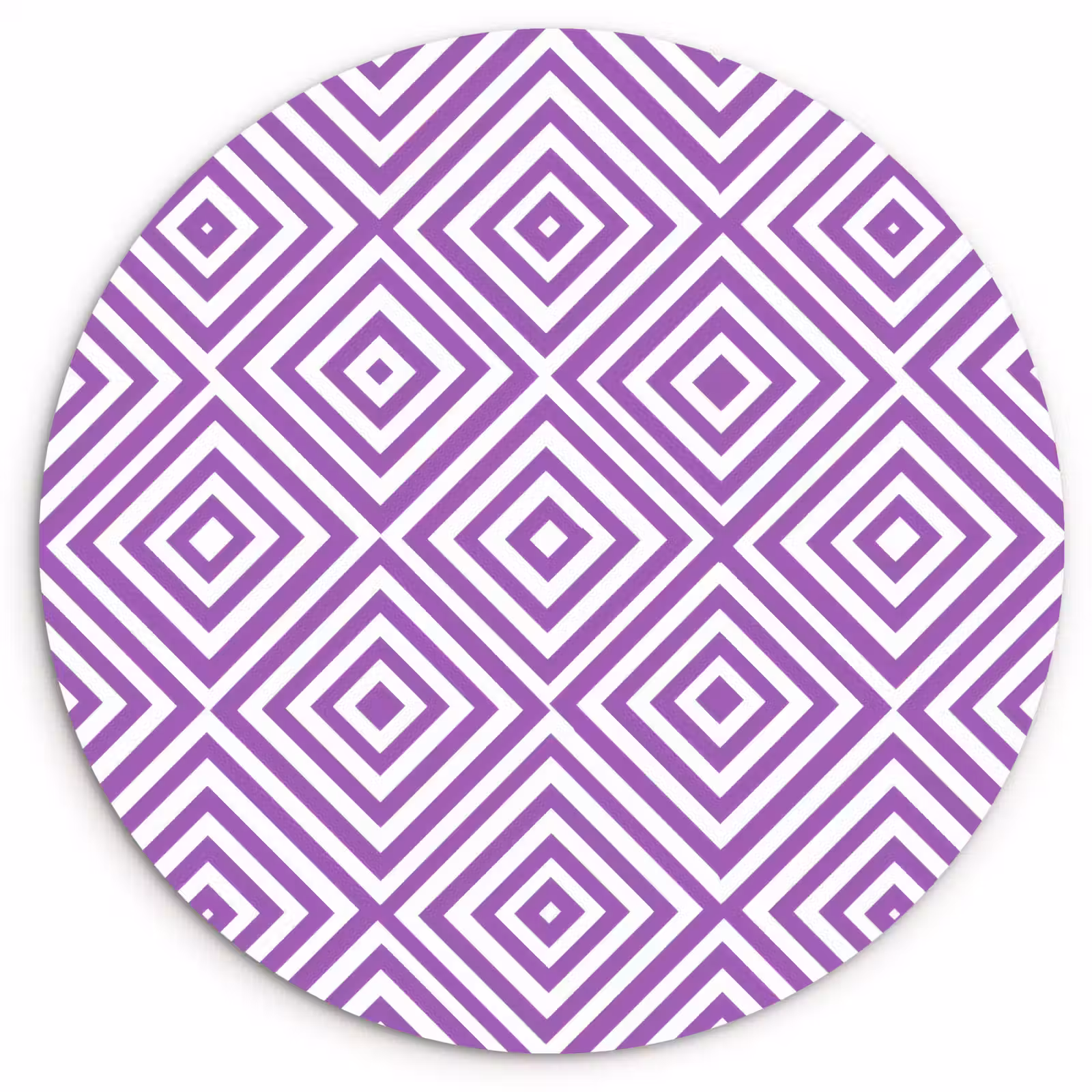 Glasbild Rund - Lila – Geometrisch – Rauten – Konzentrisch – Muster — 1