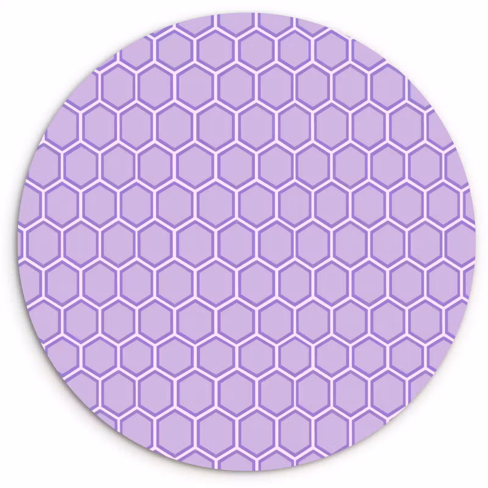 Glasbild Rund - Lila – Geometrisch – Wabenmuster – Bienenwabe – Muster — 1