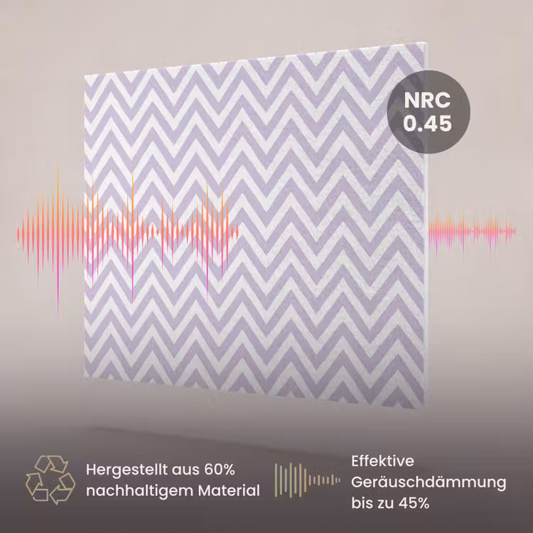 Akustikbild - Lila – Geometrisch – Chevron – Zickzack – Muster — 3