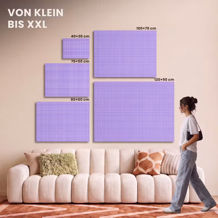 Akustikbild - Lila – Geometrisch – Raster – Minimalistisch – Muster — 7