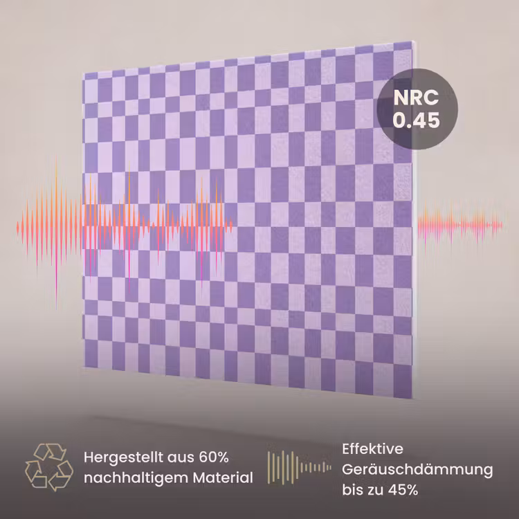 Akustikbild - Lila – Geometrisch – Schachbrettmuster – Blöcke – Muster — 3