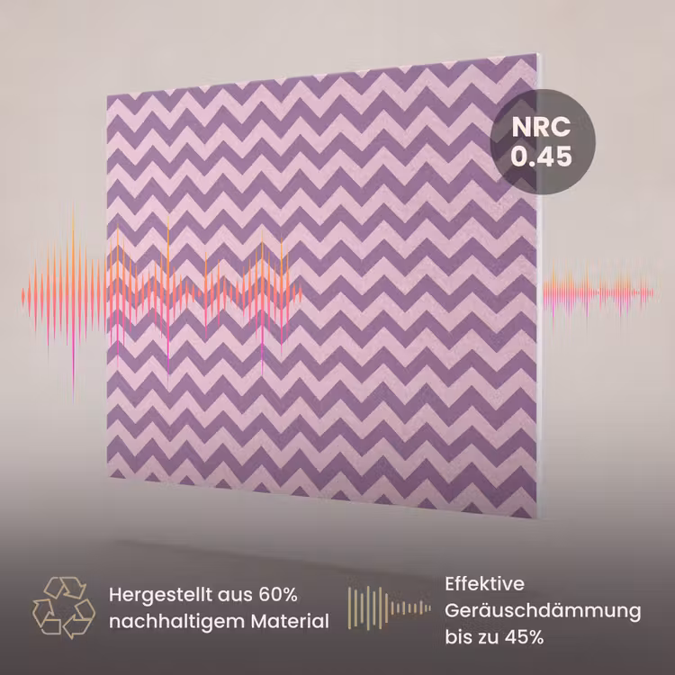 Akustikbild - Lila – Rosa – Geometrisch – Chevron – Zickzack – Muster — 3