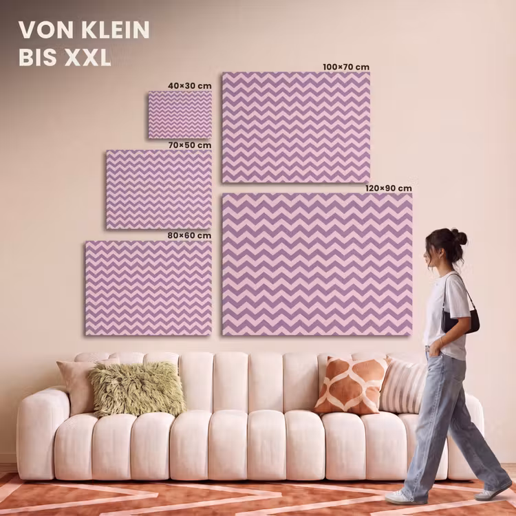 Akustikbild - Lila – Rosa – Geometrisch – Chevron – Zickzack – Muster — 7