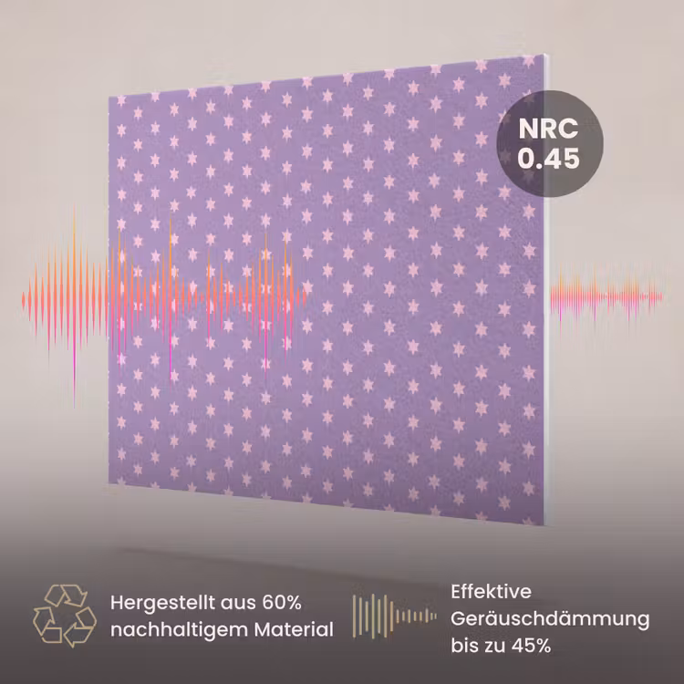 Akustikbild - Lila – Rosa – Sterne – Geometrisch – Muster — 3