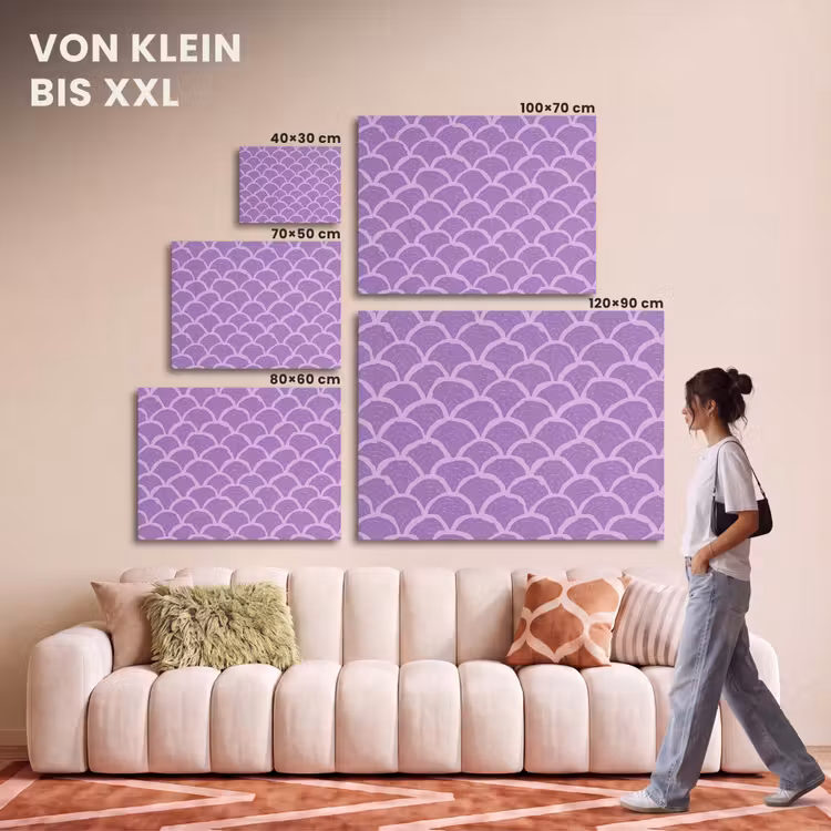 Akustikbild - Lila – Schuppen – Muscheln – Handgezeichnet – Muster — 7
