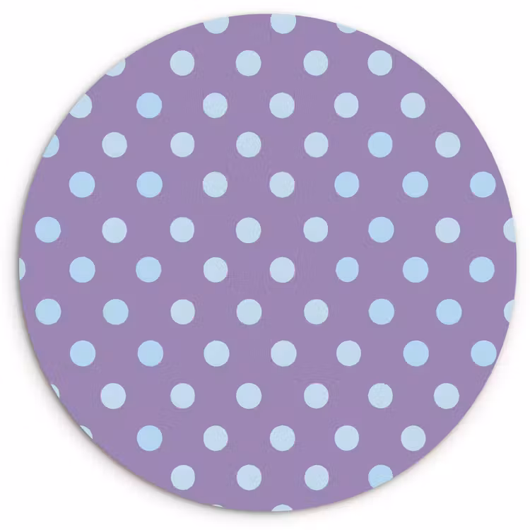 Glasbild Rund - Lila – Blau – Geometrisch – Punkte – Polka Dot – Muster — 1