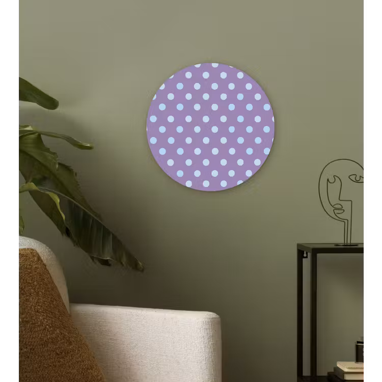 Glasbild Rund - Lila – Blau – Geometrisch – Punkte – Polka Dot – Muster — 3