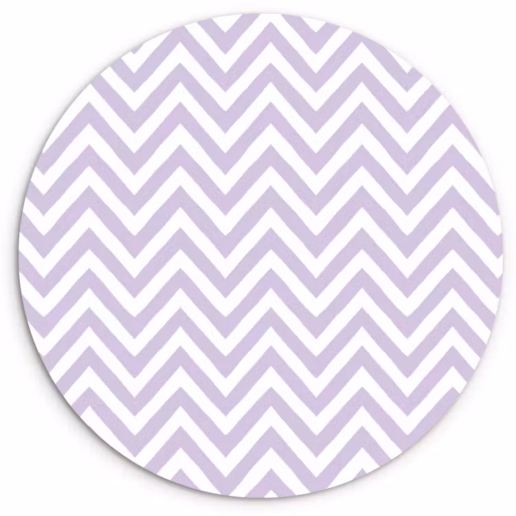 Glasbild Rund - Lila – Geometrisch – Chevron – Zickzack – Muster — 1