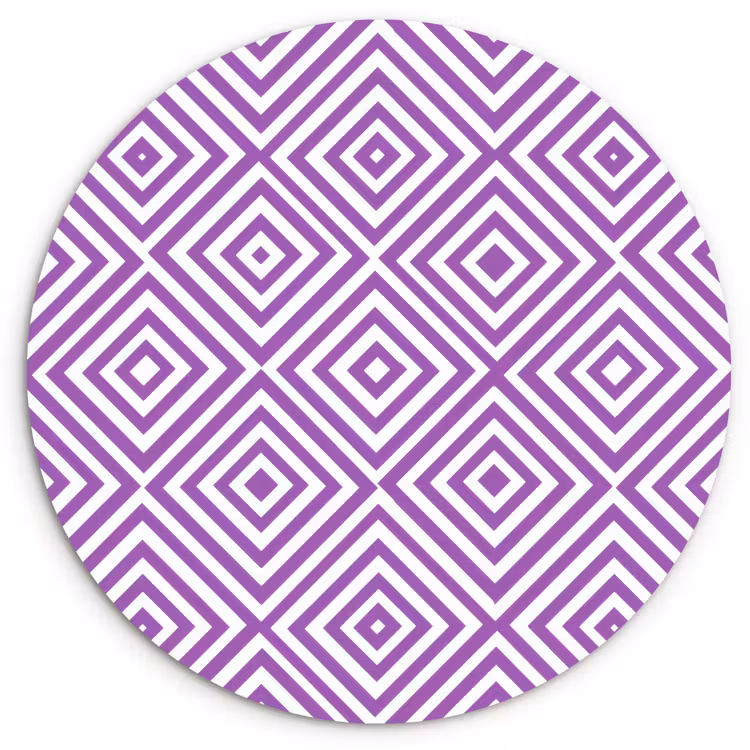 Glasbild Rund - Lila – Geometrisch – Rauten – Konzentrisch – Muster — 1