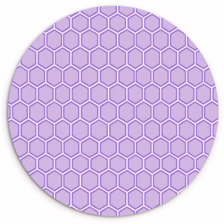 Glasbild Rund - Lila – Geometrisch – Wabenmuster – Bienenwabe – Muster — 1