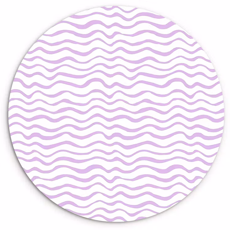 Glasbild Rund - Lila – Geometrisch – Wellen – Linien – Muster — 1