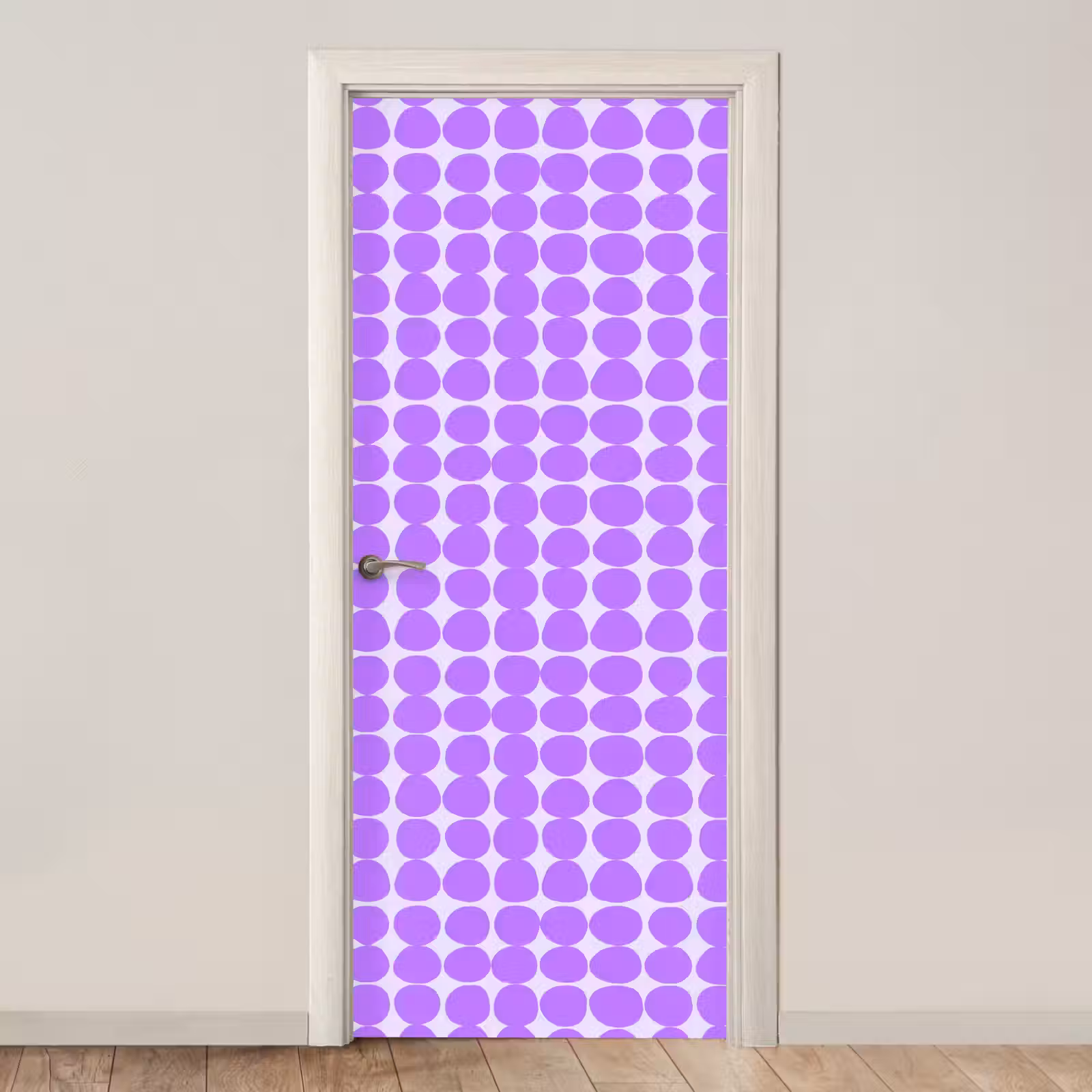 Türtapete - Lila – Geometrisch – Punkte – Polka Dot – Muster — 1