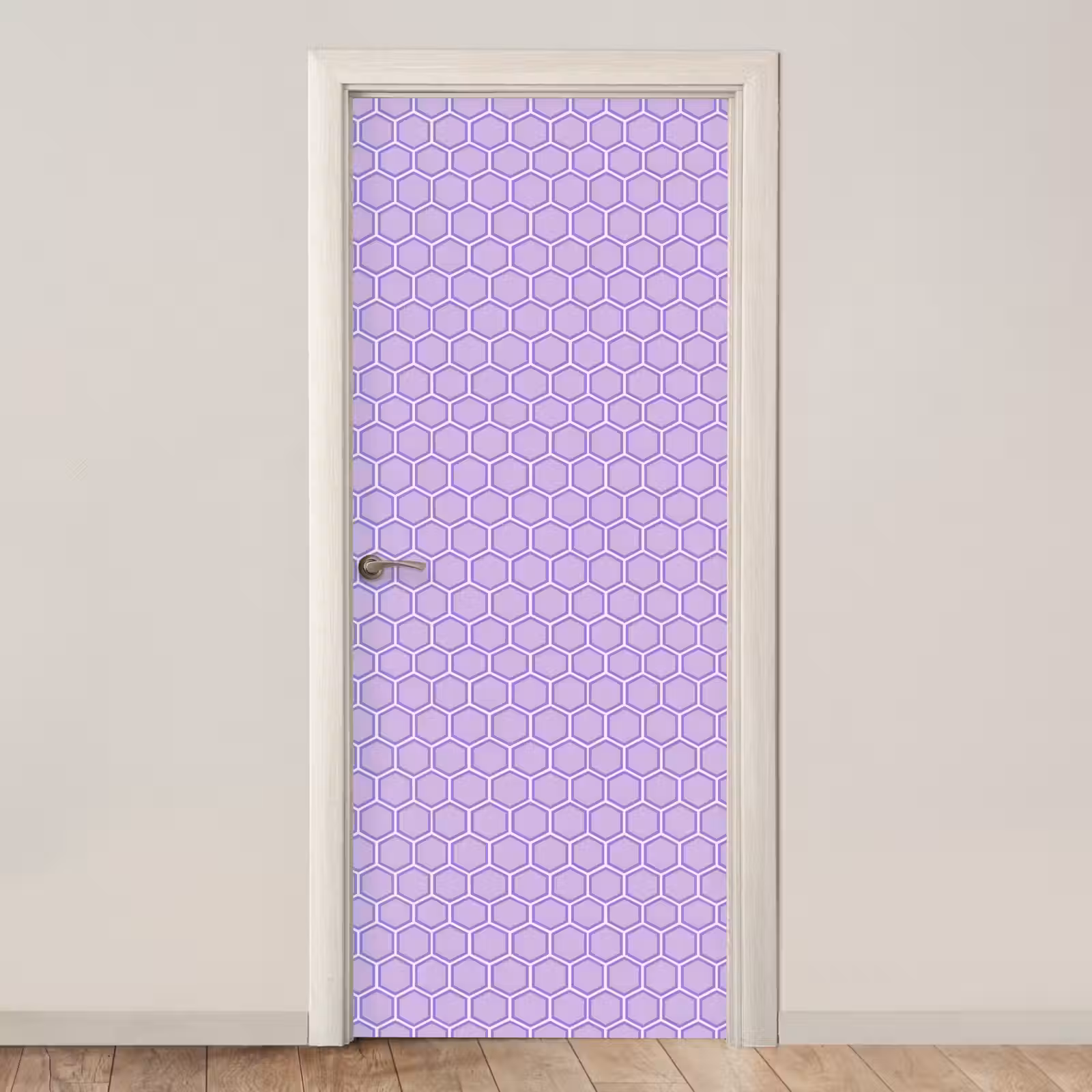 Türtapete - Lila – Geometrisch – Wabenmuster – Bienenwabe – Muster — 1