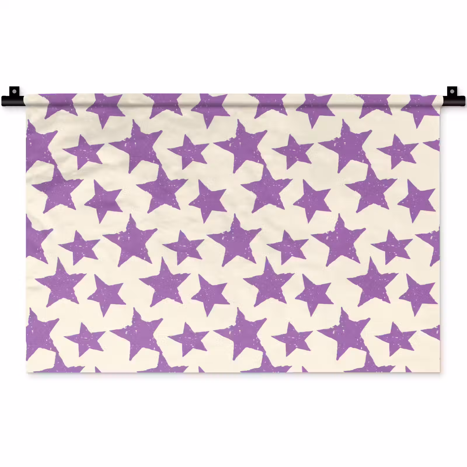 Wandteppich - Lila – Geometrisch – Sterne – Stempel – Muster — 1
