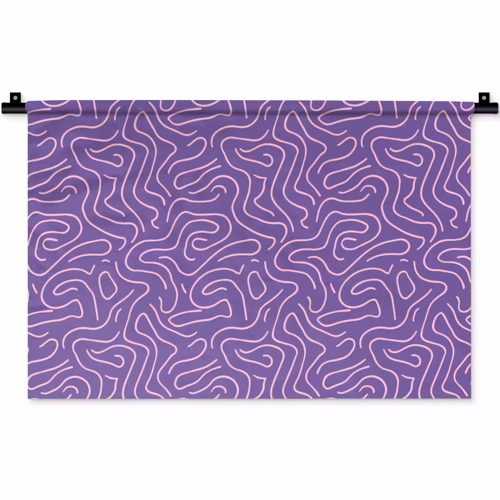 Wandteppich - Lila – Rosa – Abstrakt – Linien – Labyrinth – Muster — 1
