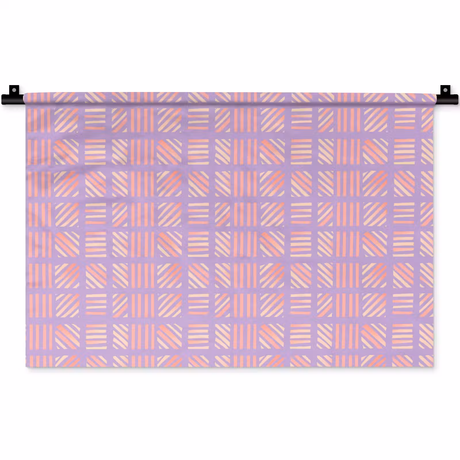 Wandteppich - Lila – Rosa – Geometrisch – Streifen – Blöcke – Muster — 1