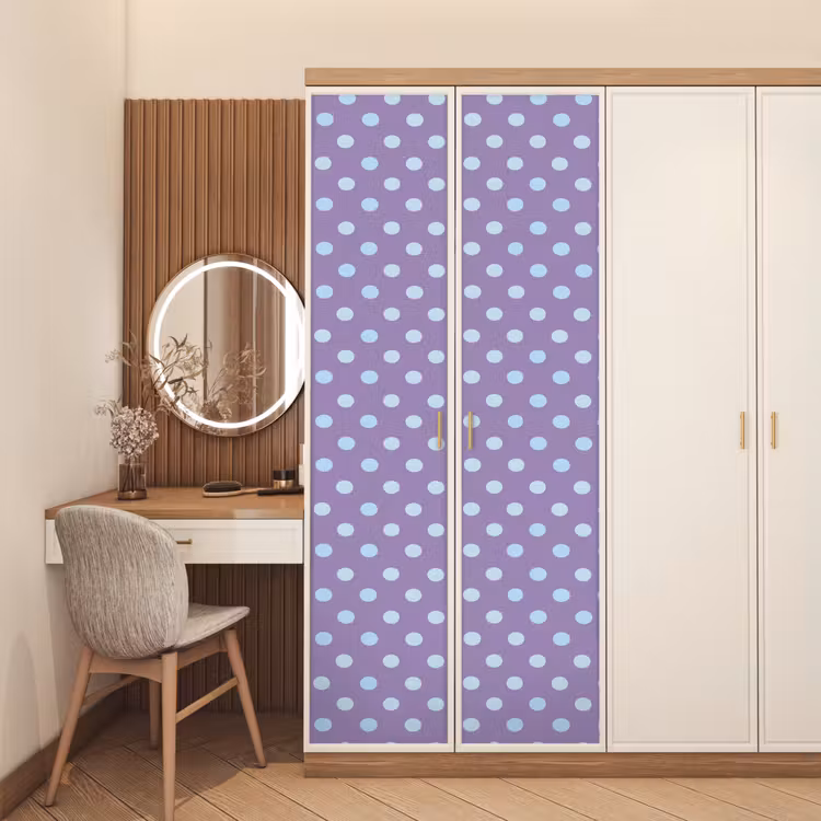 Türtapete - Lila – Blau – Geometrisch – Punkte – Polka Dot – Muster — 4