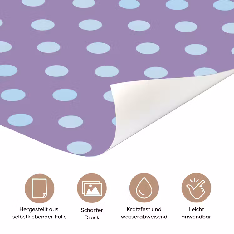 Türtapete - Lila – Blau – Geometrisch – Punkte – Polka Dot – Muster — 5