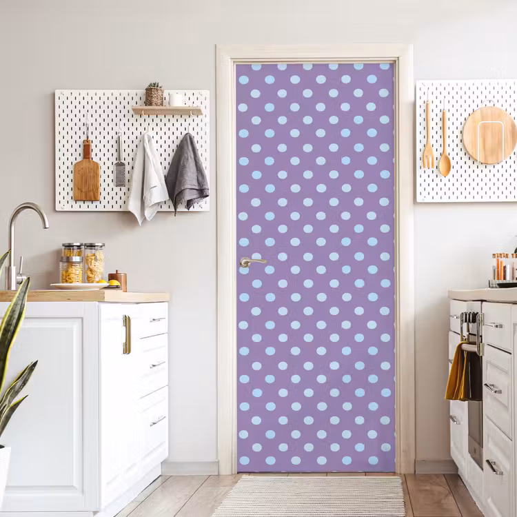 Türtapete - Lila – Blau – Geometrisch – Punkte – Polka Dot – Muster — 6