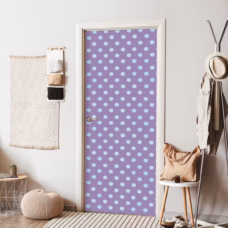 Türtapete - Lila – Blau – Geometrisch – Punkte – Polka Dot – Muster — 7
