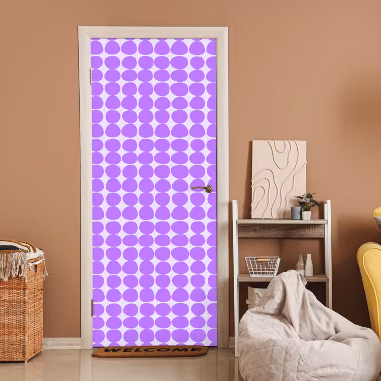 Türtapete - Lila – Geometrisch – Punkte – Polka Dot – Muster — 2