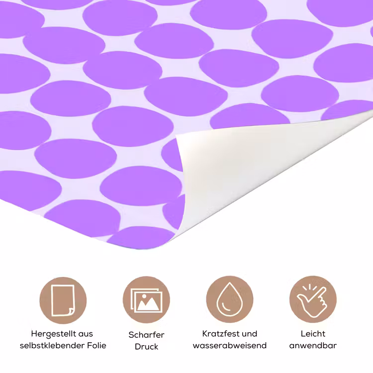 Türtapete - Lila – Geometrisch – Punkte – Polka Dot – Muster — 5