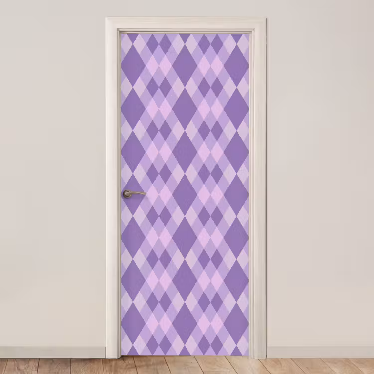 Türtapete - Lila – Geometrisch – Rauten – Argyle – Muster — 1