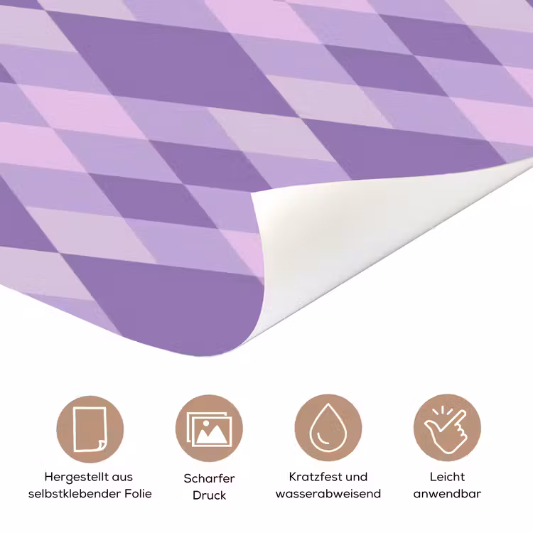 Türtapete - Lila – Geometrisch – Rauten – Argyle – Muster — 5