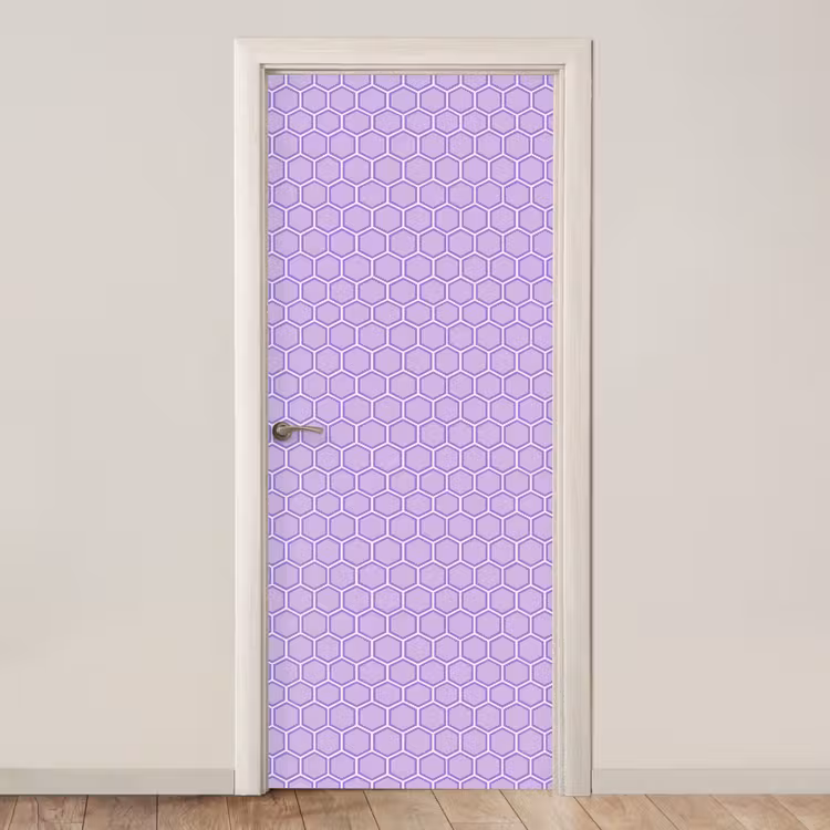 Türtapete - Lila – Geometrisch – Wabenmuster – Bienenwabe – Muster — 1