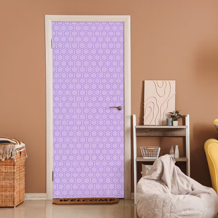 Türtapete - Lila – Geometrisch – Wabenmuster – Bienenwabe – Muster — 2