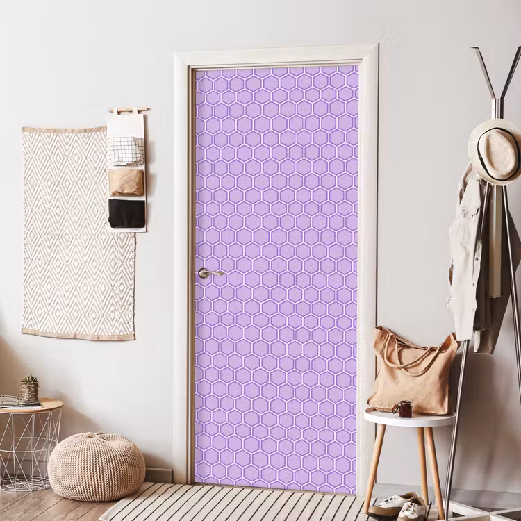 Türtapete - Lila – Geometrisch – Wabenmuster – Bienenwabe – Muster — 7