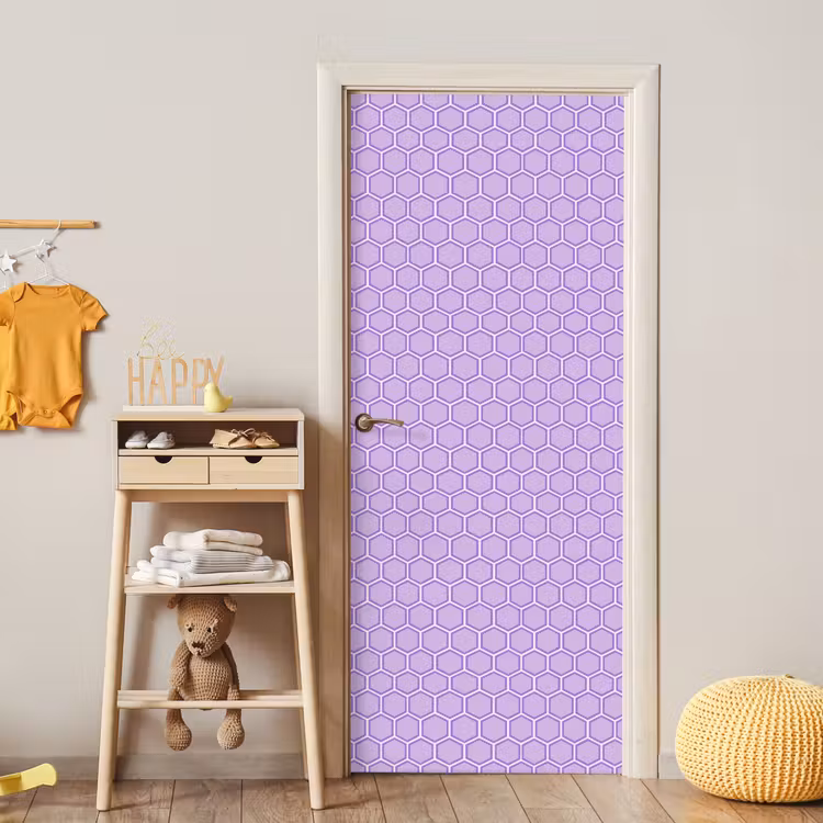 Türtapete - Lila – Geometrisch – Wabenmuster – Bienenwabe – Muster — 8