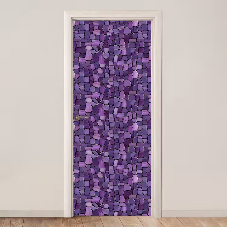 Türtapete - Lila – Mosaik – Scherben – Stein – Muster — 1
