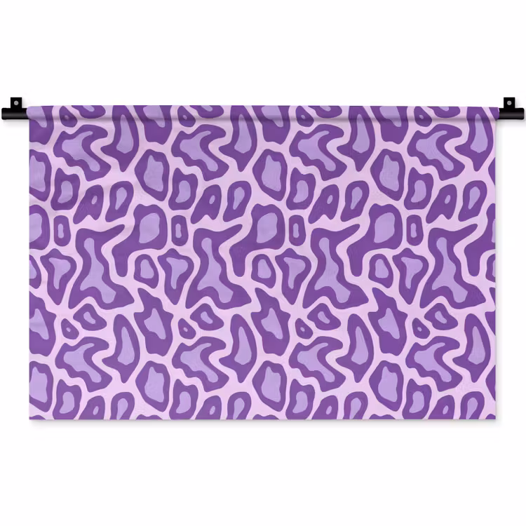 Wandteppich - Lila – Abstrakt – Leopard – Flecken – Groovy – Muster — 1