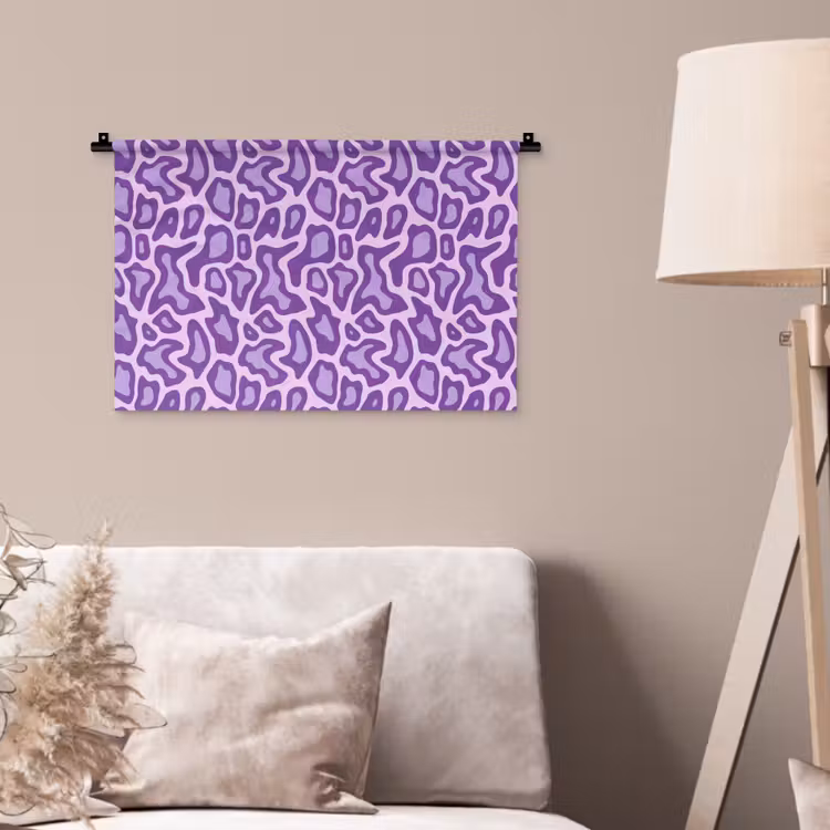 Wandteppich - Lila – Abstrakt – Leopard – Flecken – Groovy – Muster — 2