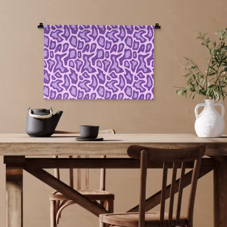Wandteppich - Lila – Abstrakt – Leopard – Flecken – Groovy – Muster — 3