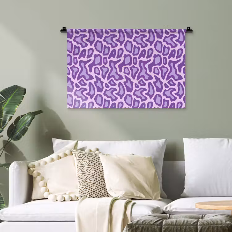 Wandteppich - Lila – Abstrakt – Leopard – Flecken – Groovy – Muster — 4