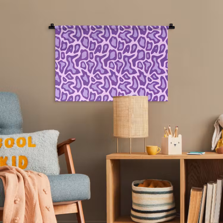 Wandteppich - Lila – Abstrakt – Leopard – Flecken – Groovy – Muster — 5
